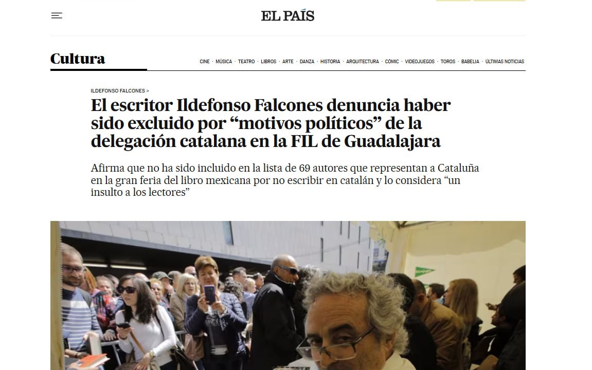 Ildefonso Falcones en controversia de feria literaria