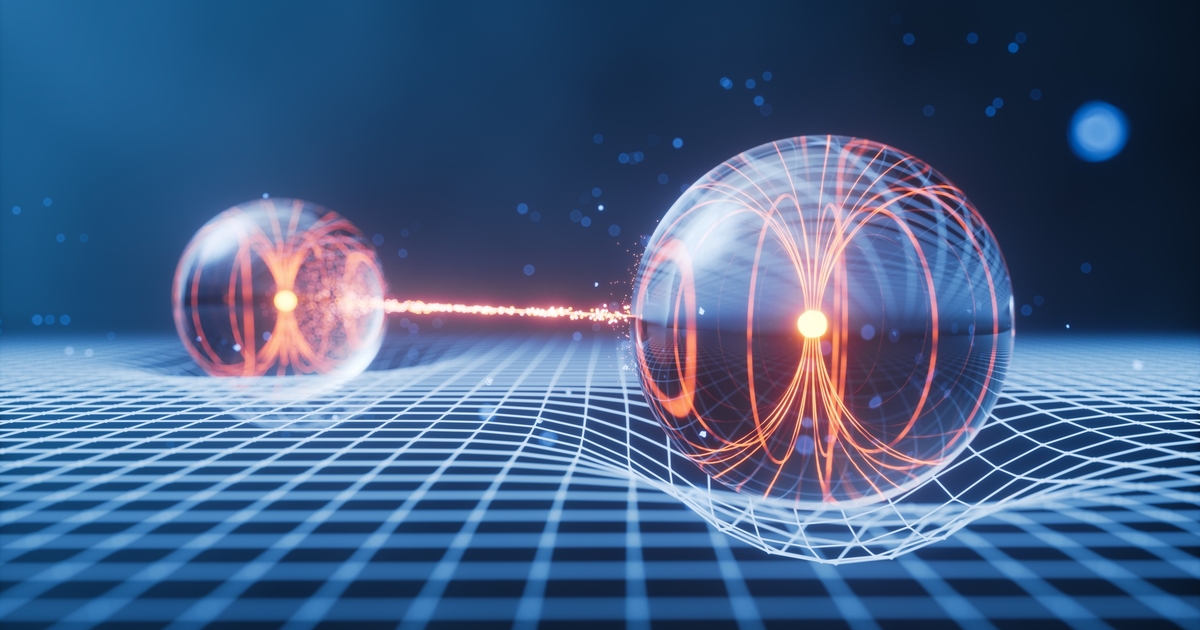 Abstract visualization of quantum entanglement and secure communication networks